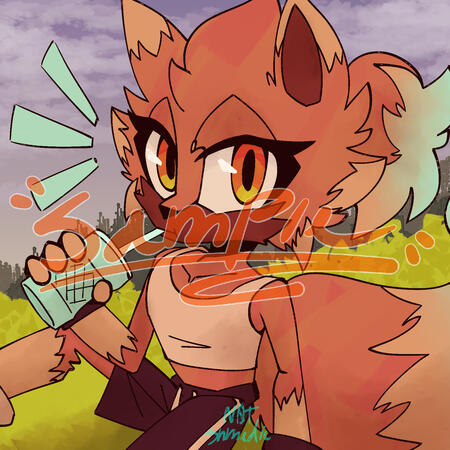 Colored line-art, fullbody w detailed background